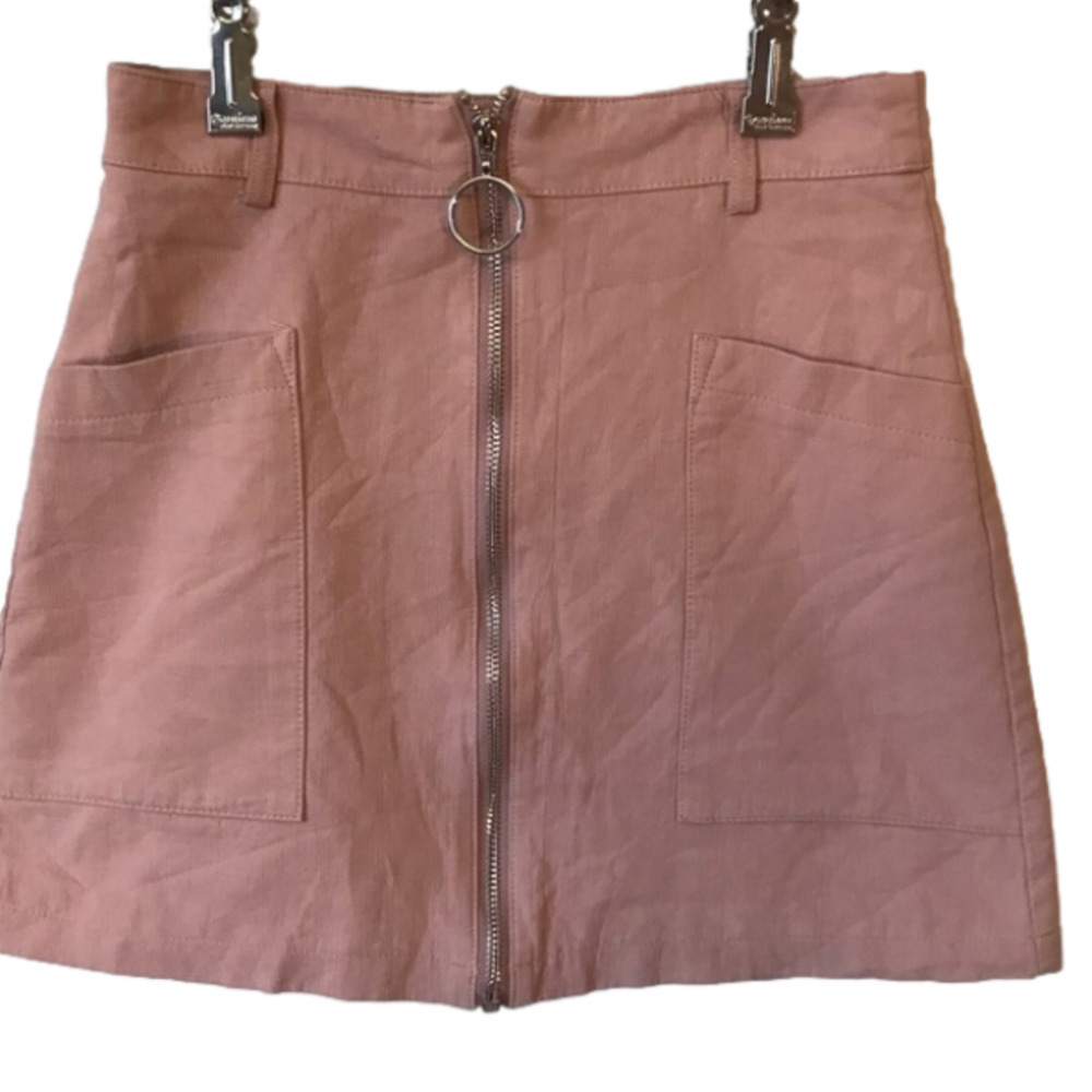 Air Space Pink Front Zip Mini Skirt. Cotton. Women’s Size Small.
